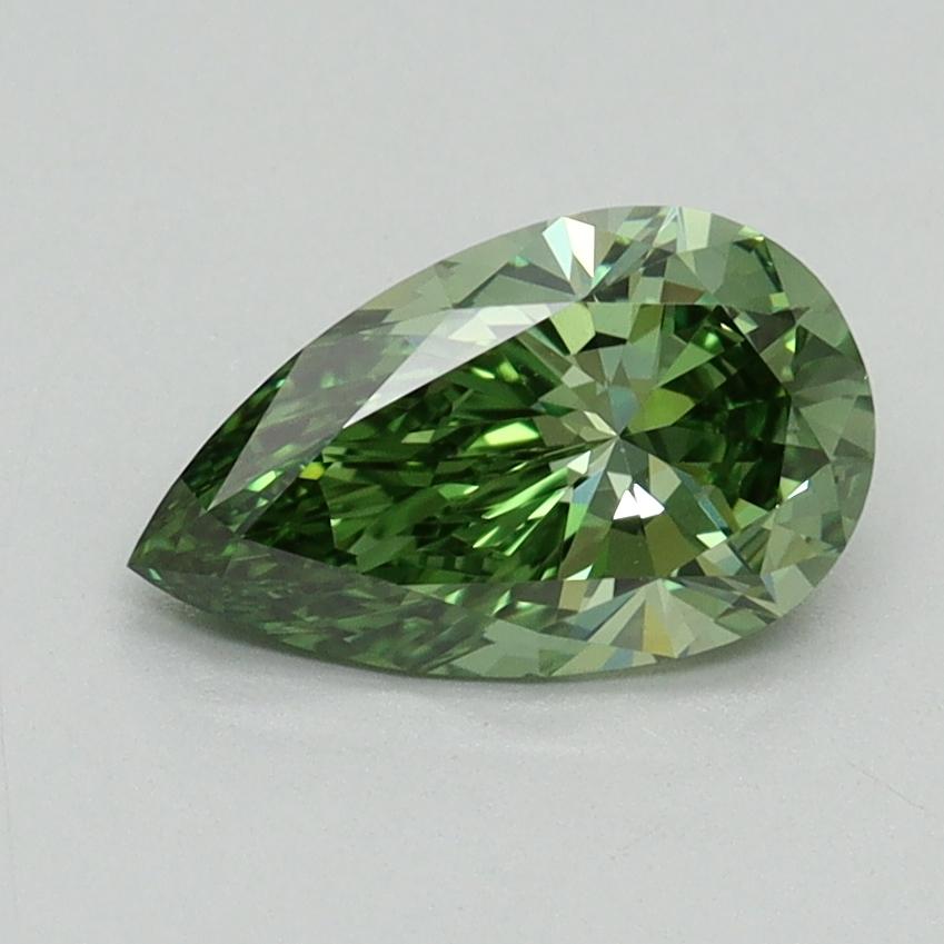 1.06 Ct. Fancy Vivid Green Pear Lab Grown Diamond