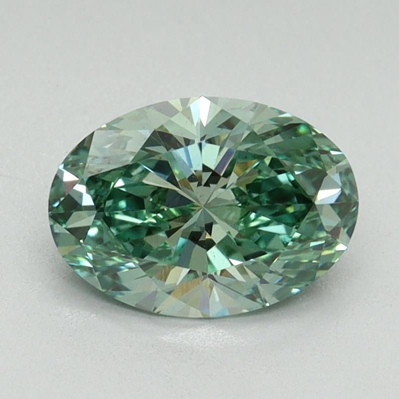 1.09 Ct. Fancy Vivid Green Oval Lab Grown Diamond