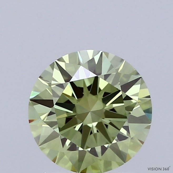 1.47 Ct. Fancy Vivid  Green Round Lab Grown Diamond