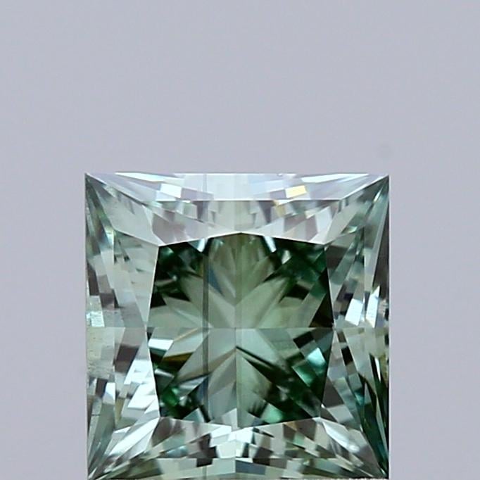 1.05 Ct. Fancy Vivid Green Princess Lab Grown Diamond
