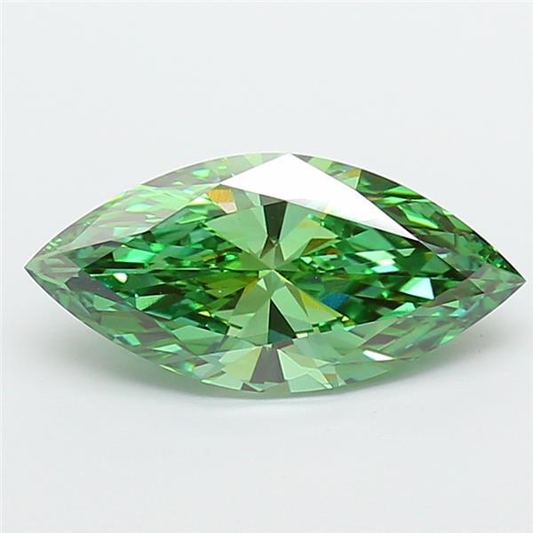 3.01 Ct. Fancy Vivid Green Marquise Lab Grown Diamond