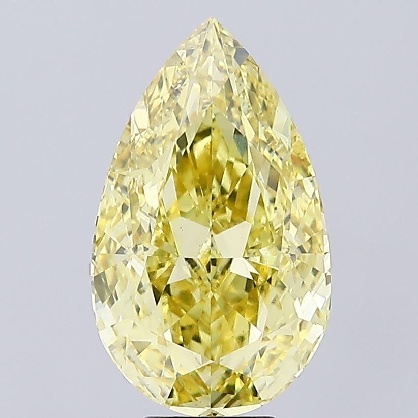 7.02 Ct. Fancy Intense Yellow Pear Lab Grown Diamond