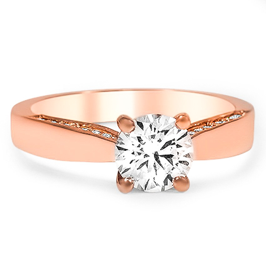 Custom Surprise Pave Taper Diamond Ring