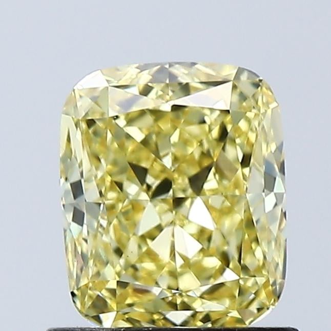 1.02 Ct. Fancy Vivid Yellow Cushion Lab Grown Diamond