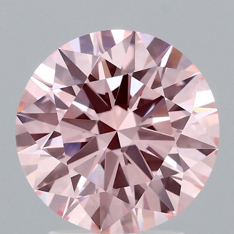2.54 Ct. Fancy Vivid Pink Round Lab Grown Diamond