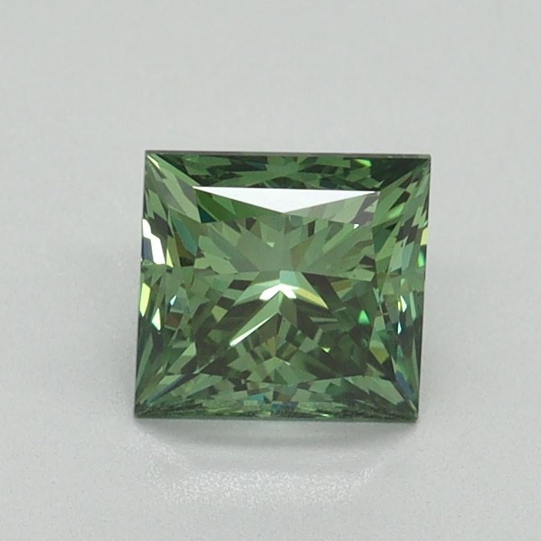 1.03 Ct. Fancy Vivid Green Princess Lab Grown Diamond