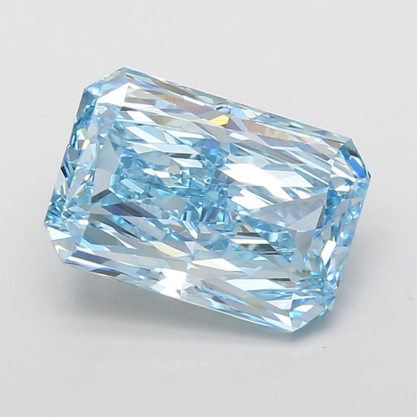 5.09 Ct. Fancy Vivid Blue Radiant Lab Grown Diamond