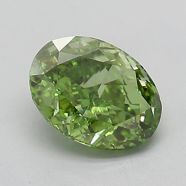 1.51 Ct. Fancy Vivid  Green Oval Lab Grown Diamond
