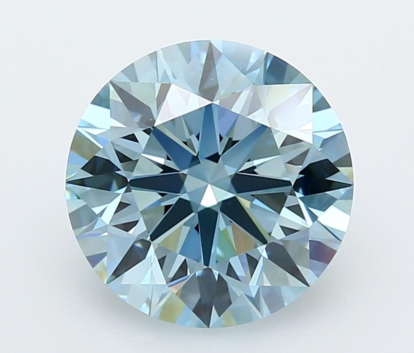 5.05 Ct. Fancy Vivid  Blue Round Lab Grown Diamond