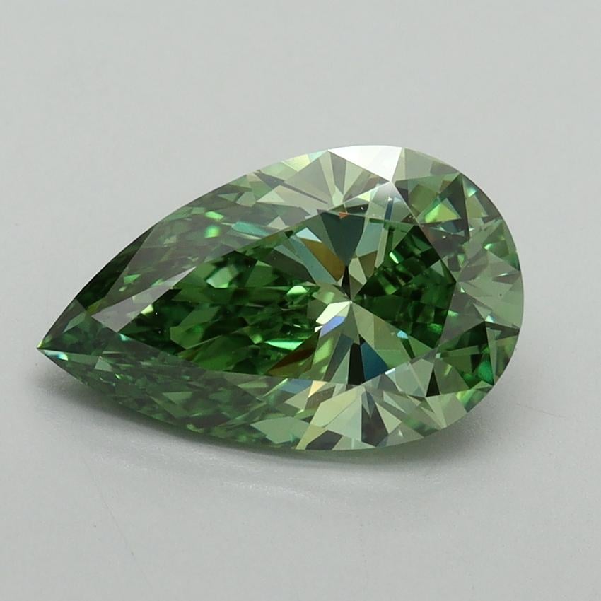 2.09 Ct. Fancy Vivid Pacific Green Pear Lab Grown Diamond