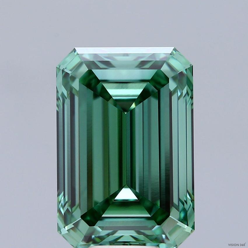 10.16 Ct. Fancy Vivid  Green Emerald Lab Grown Diamond