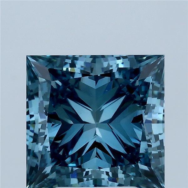 4.01 Ct. Fancy Vivid Blue Princess Lab Grown Diamond