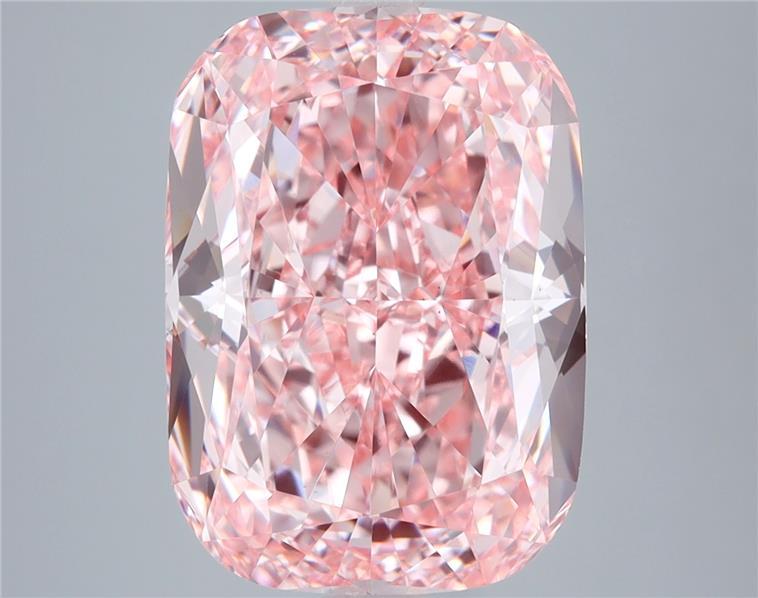 8.50 Ct. Fancy Vivid  Pink Cushion Lab Grown Diamond