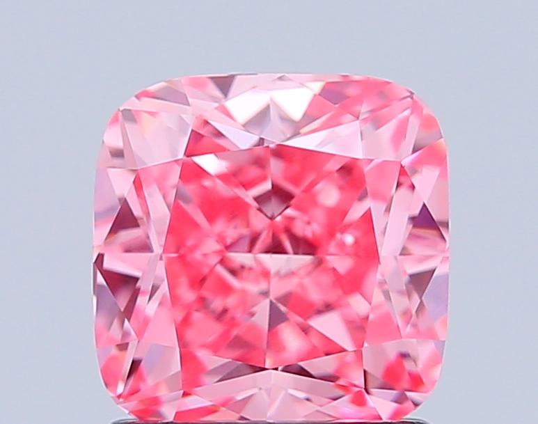 1.52 Ct. Fancy Vivid Pink Cushion Lab Grown Diamond
