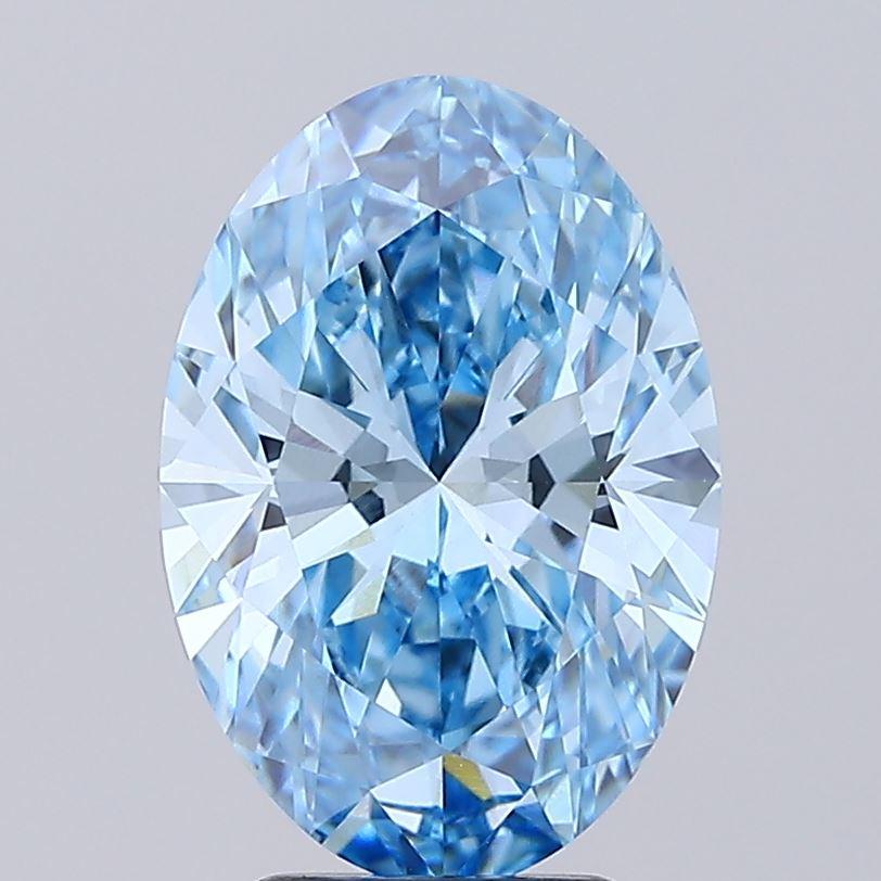 3.95 Ct. Fancy Vivid Blue Oval Lab Grown Diamond