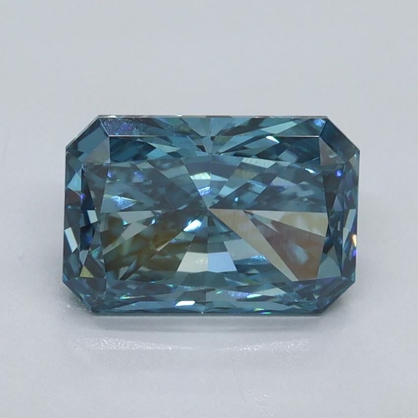 2.03 Ct. Fancy Vivid Malibu Blue Radiant Lab Grown Diamond
