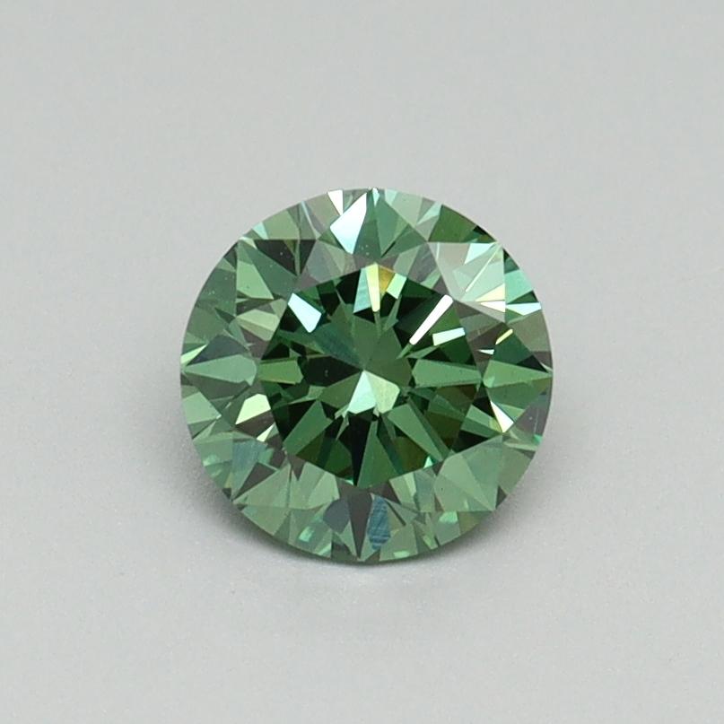 0.67 Ct. Fancy Vivid Green Round Lab Grown Diamond