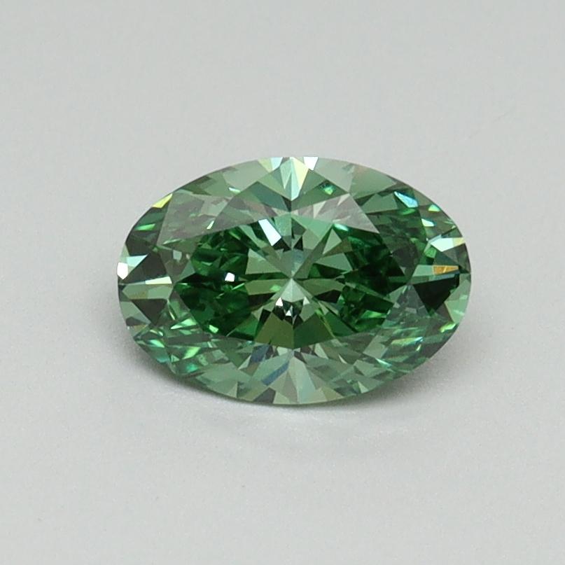 0.63 Ct. Fancy Vivid Green Oval Lab Grown Diamond