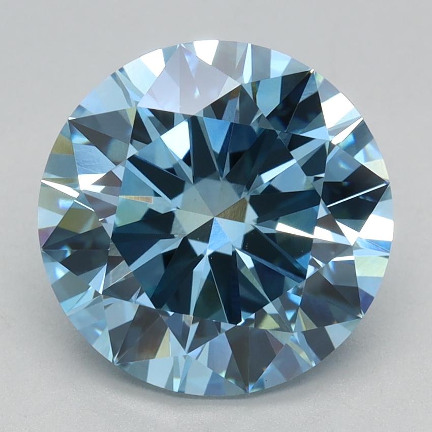 3.00 Ct. Fancy Vivid Blue Round Lab Grown Diamond