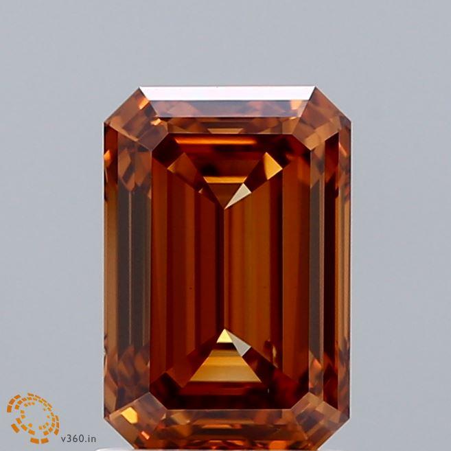 1.9 Ct. Fancy Intense Brownish Orange Emerald Lab Grown Diamond