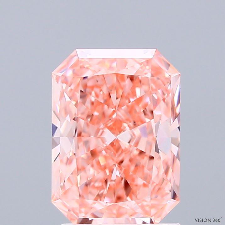 1.92 Ct. Fancy Vivid Pink Radiant Lab Grown Diamond