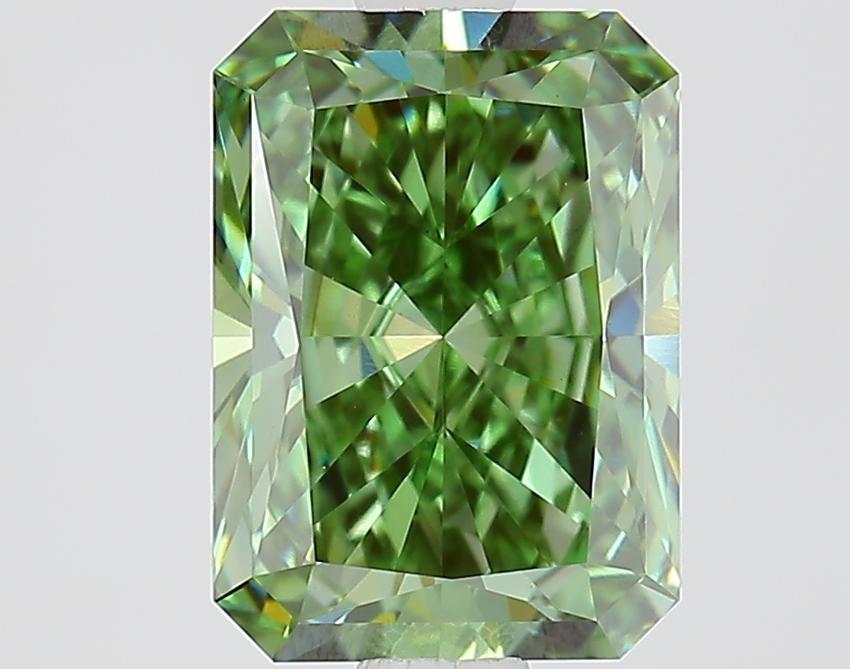 1.71 Ct. Fancy Vivid Green Radiant Lab Grown Diamond