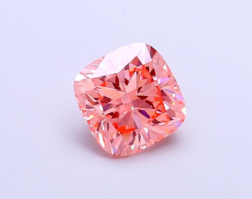 1.29 Ct. Fancy Vivid Pink Cushion Lab Grown Diamond