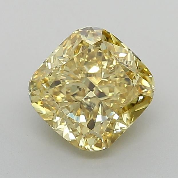 2.10 Ct. Fancy Intense  Yellow Cushion Lab Grown Diamond