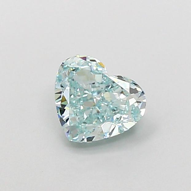0.87 Ct. Fancy Intense Bluish Green Heart Lab Grown Diamond