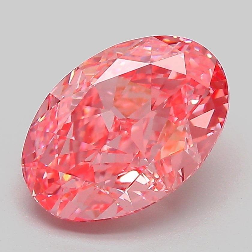 3.08 Ct. Fancy Vivid Pink Oval Lab Grown Diamond