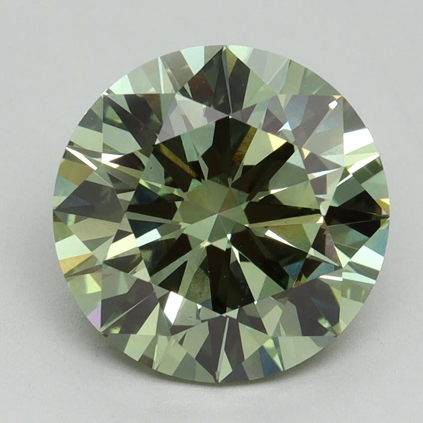 4.01 Ct. Fancy Vivid Green Round Lab Grown Diamond