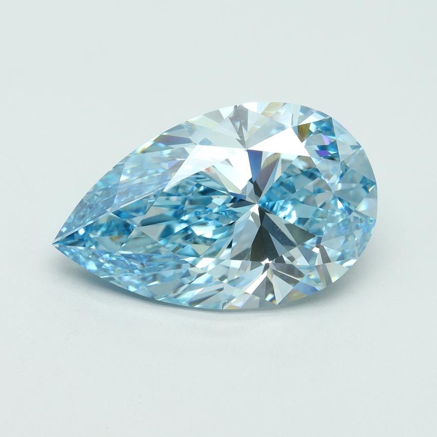 7.06 Ct. Fancy Vivid Blue Pear Lab Grown Diamond