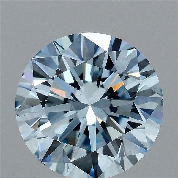2.01 Ct. Fancy Vivid  Blue Round Lab Grown Diamond