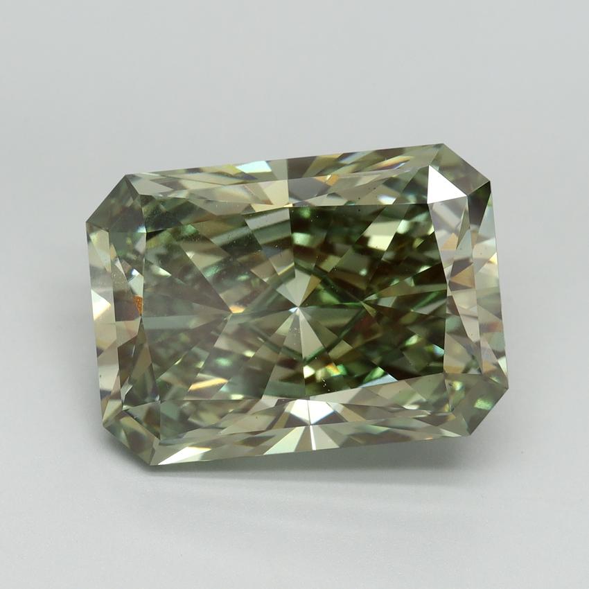 10.60 Ct. Fancy Vivid Green Radiant Lab Grown Diamond