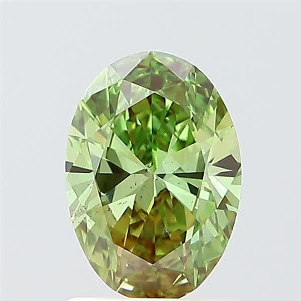 0.94 Ct. Fancy Vivid Green Oval Lab Grown Diamond