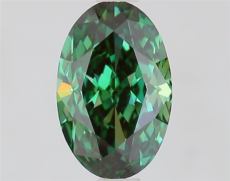 1.60 Ct. Fancy Vivid  Green Oval Lab Grown Diamond