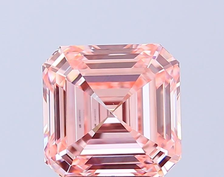 3.02 Ct. Fancy Intense  Pink Asscher Lab Grown Diamond