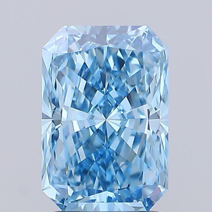 2.01 Ct. Fancy Vivid Blue Radiant Lab Grown Diamond