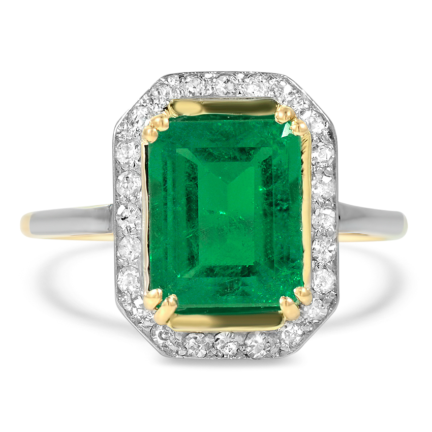 Edwardian Emerald Vintage Ring Dulciana Brilliant Earth