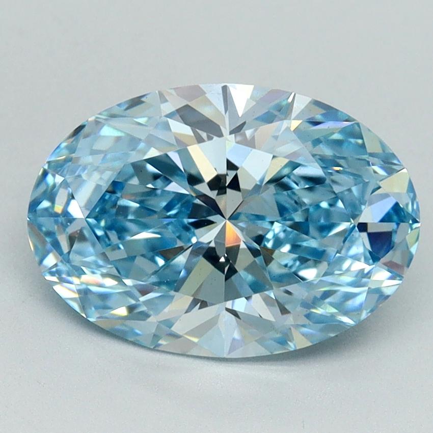 2.59 Ct. Fancy Vivid Blue Oval Lab Grown Diamond