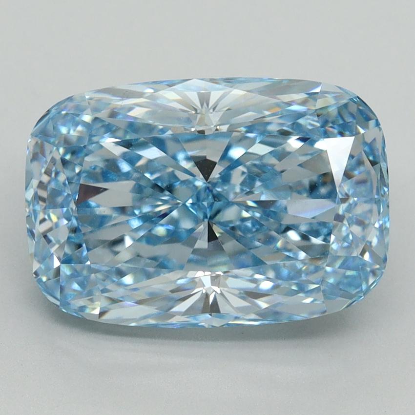 5.04 Ct. Fancy Vivid Blue Cushion Lab Grown Diamond
