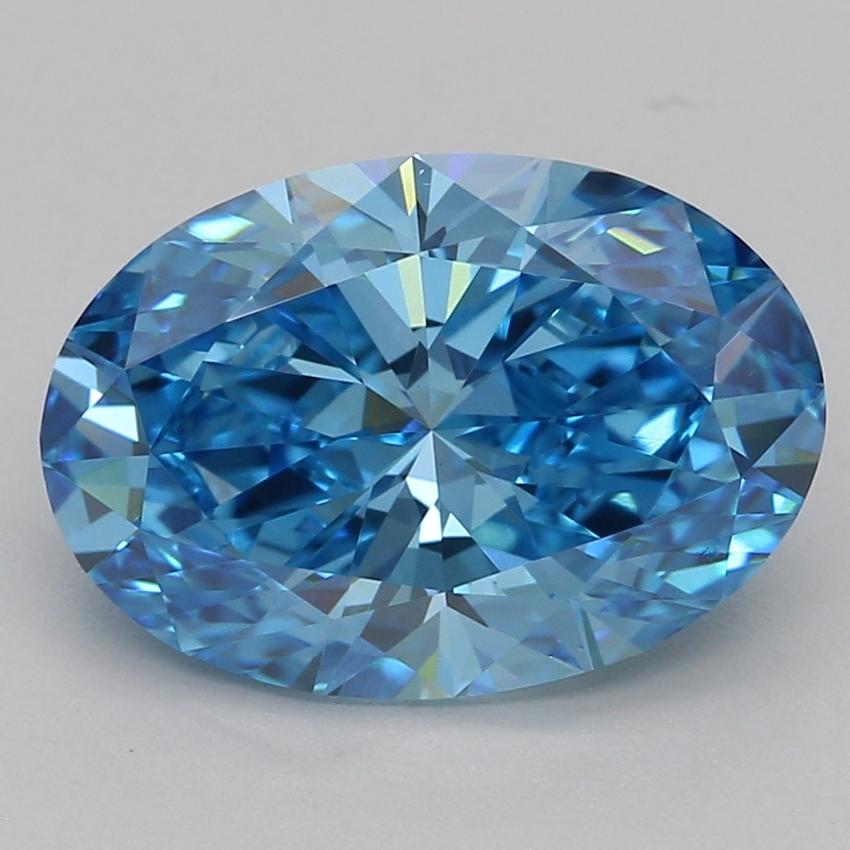 2.01 Ct. Fancy Vivid Blue Oval Lab Grown Diamond