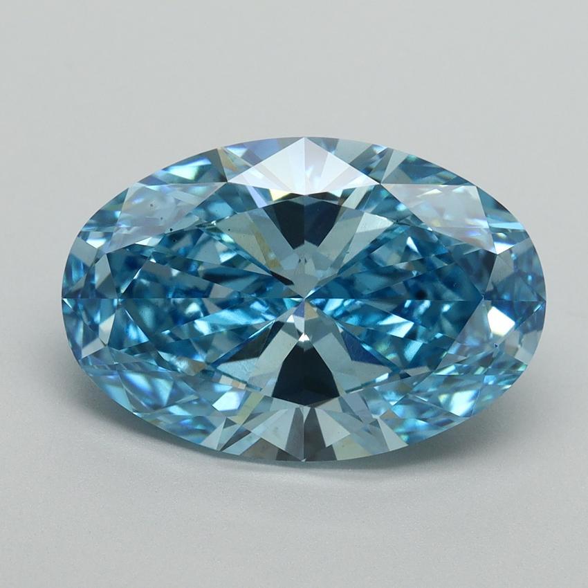 5.07 Ct. Fancy Vivid Blue Oval Lab Grown Diamond