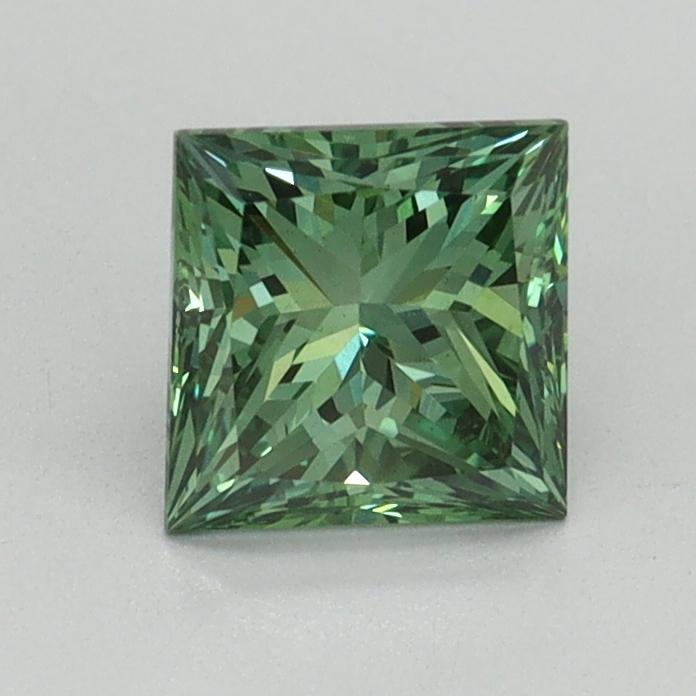 0.99 Ct. Fancy Vivid Green Princess Lab Grown Diamond
