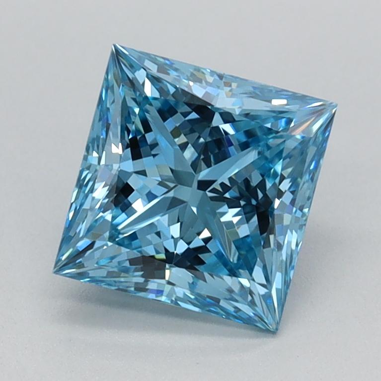 1.07 Ct. Fancy Vivid Blue Princess Lab Grown Diamond