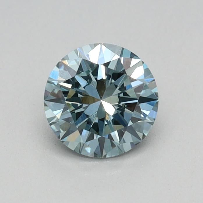 0.38 Ct. Fancy Vivid Green Blue Round Lab Grown Diamond