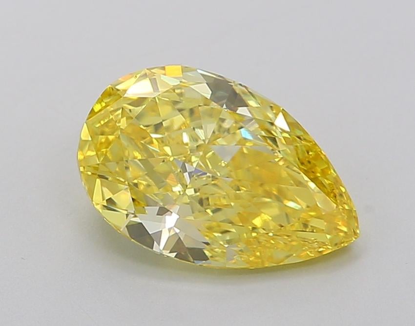 2.12 Ct. Fancy Vivid Yellow Pear Lab Grown Diamond
