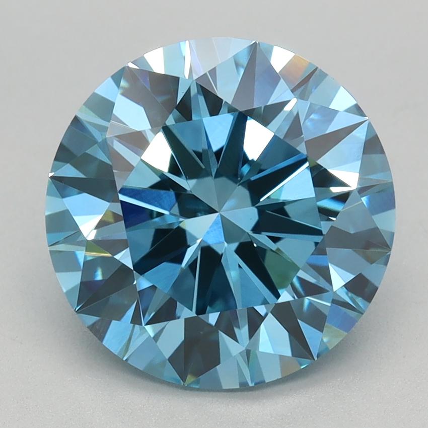 3.04 Ct. Fancy Vivid Blue Round Lab Grown Diamond