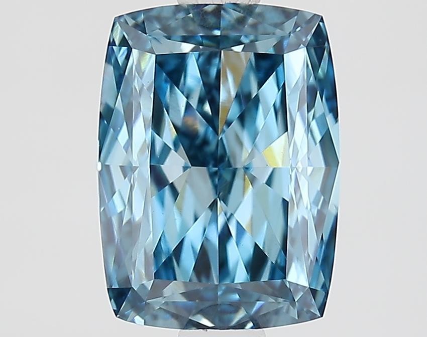 1.99 Ct. Fancy Vivid Blue Cushion Lab Grown Diamond