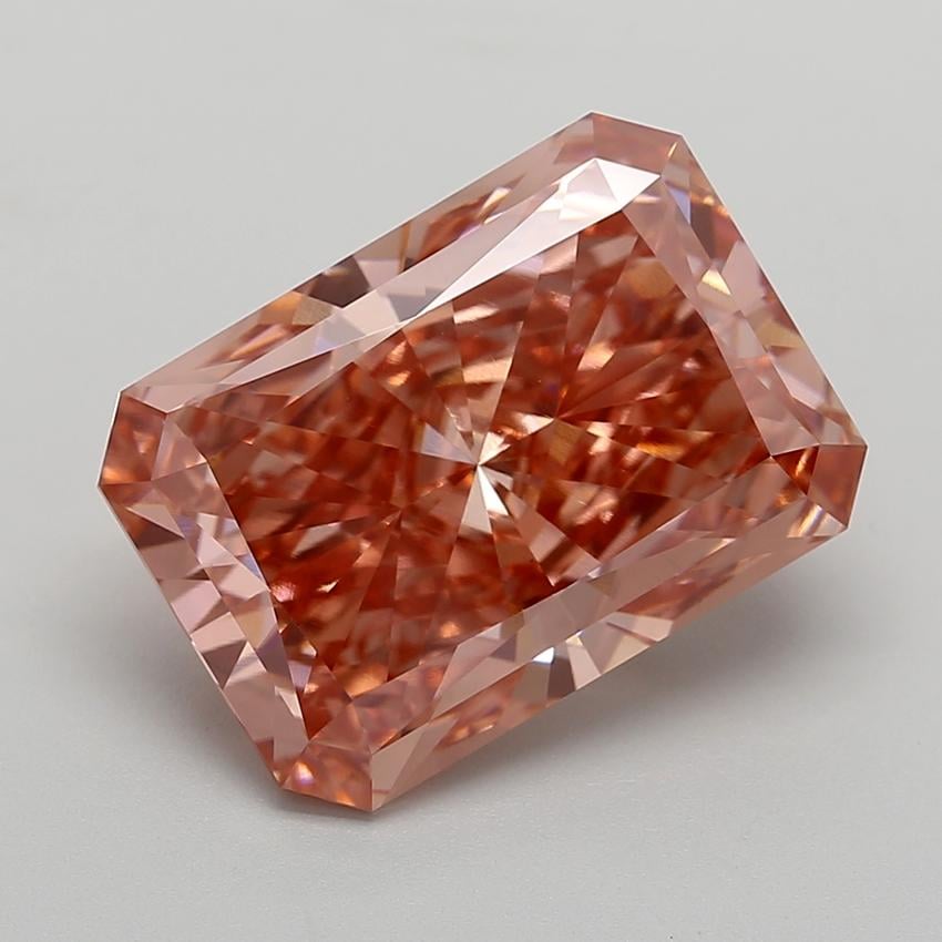 10.74 Ct. Fancy Vivid  Pink Radiant Lab Grown Diamond